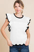 Crochet Eyelet Flounce Tank Top